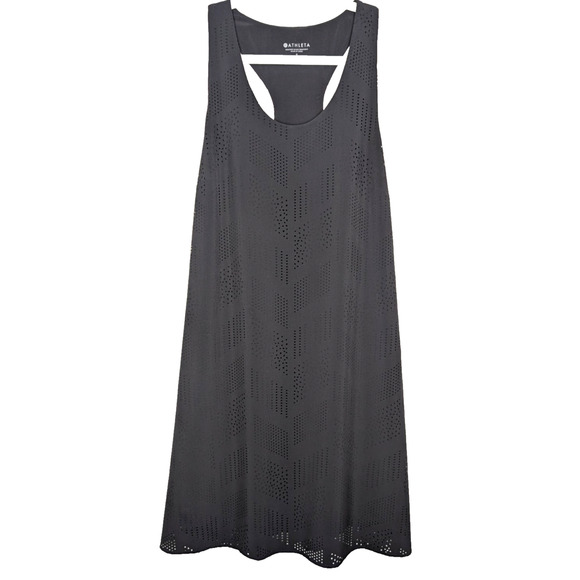 Athleta Brookfield Black Exercise Dress Athleisure Laser Cut Out Racerback Small - Picture 3 of 8